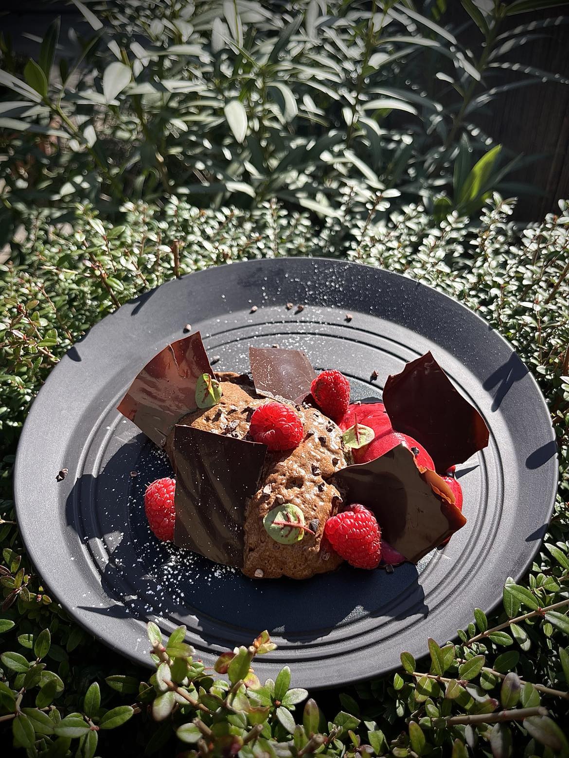 Dessert chocolat et framboise